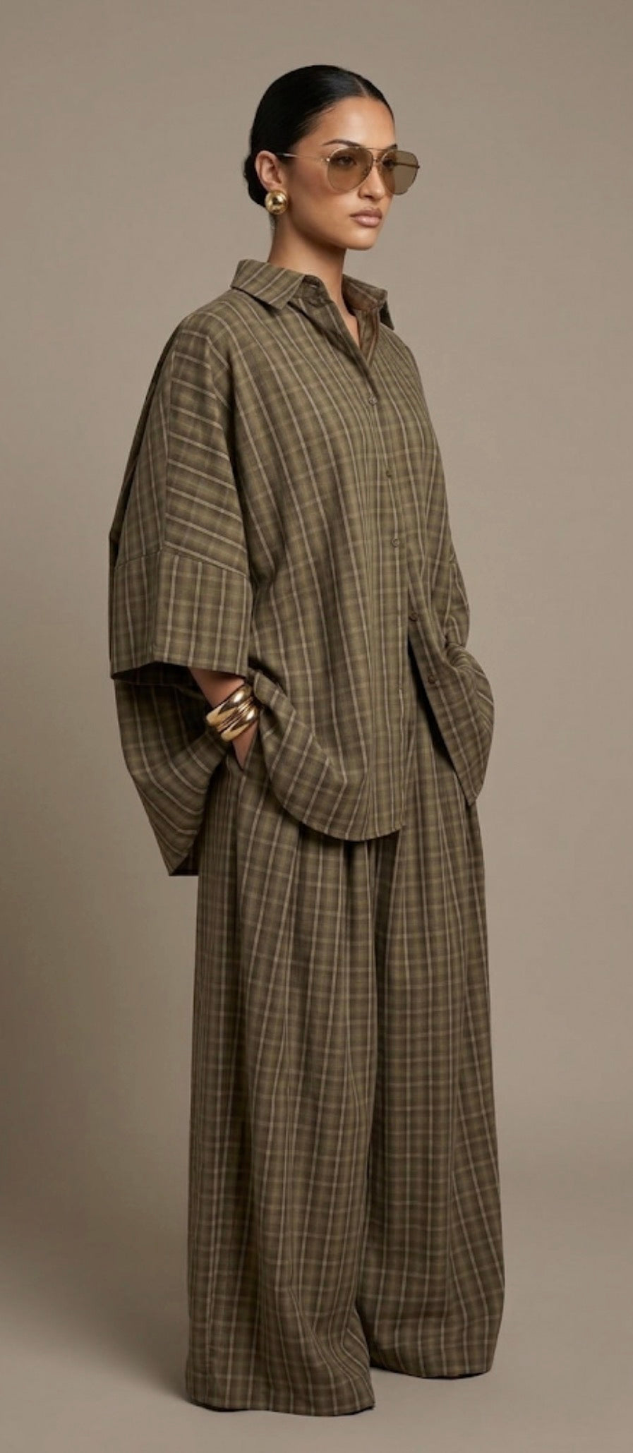 Oversized Plaid set