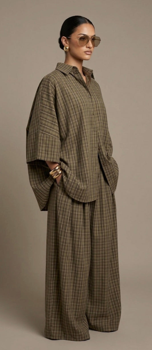Oversized Plaid set
