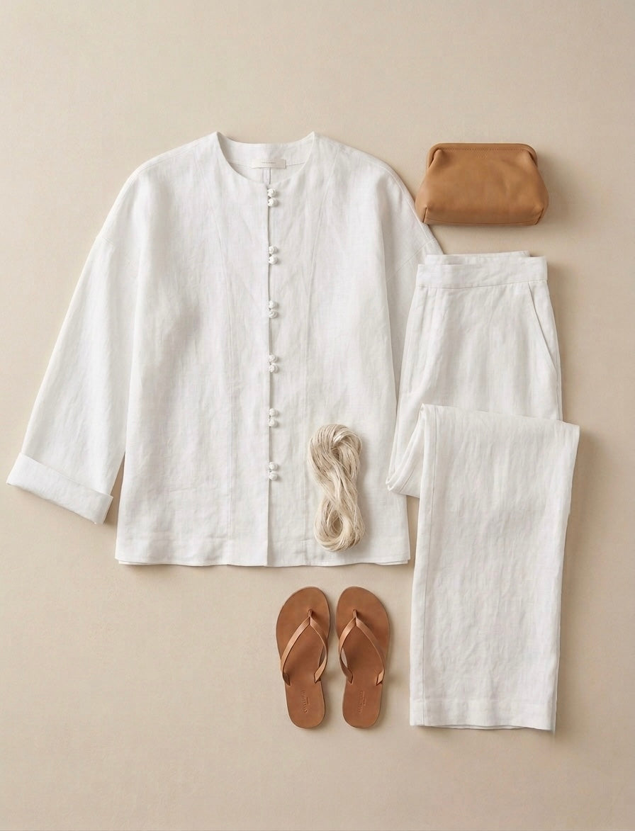 Two-Piece Linen Suit