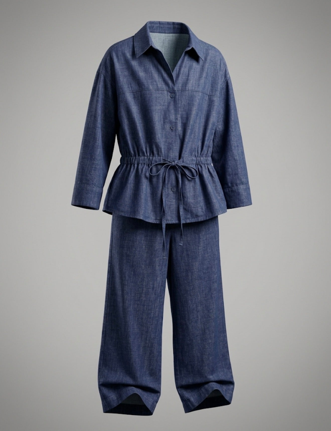 Drawstring Denim Set