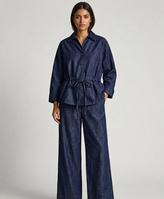 Drawstring Denim Set