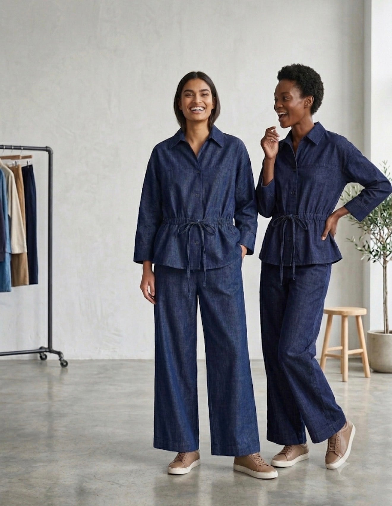 Drawstring Denim Set